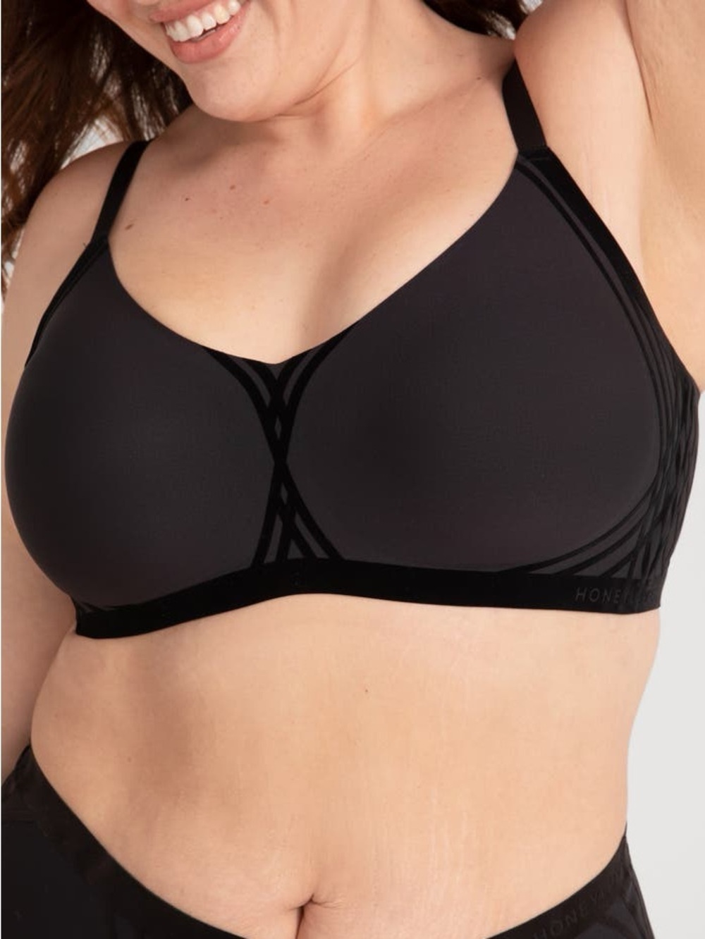 Honeylove Silhouette Bra Wireless Black size 1X